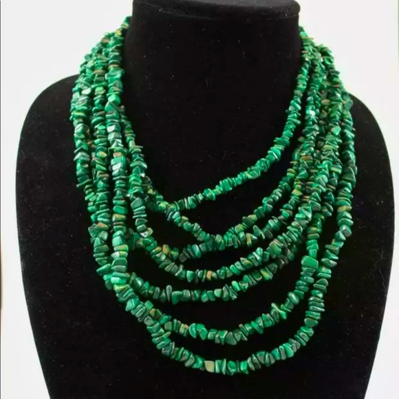 Mine Finds Jay King 7 Strand Malachite Necklace - Picture 4 of 6